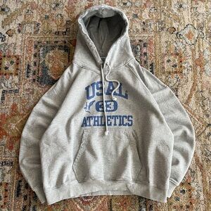 Gray USAL Athletics Cropped Hoodie 100% Cotton